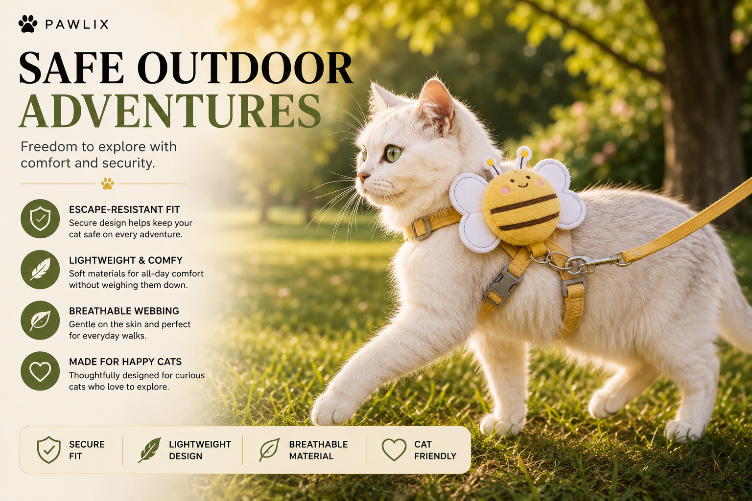 BeeSafe™ | Cat Harness & Leash Set