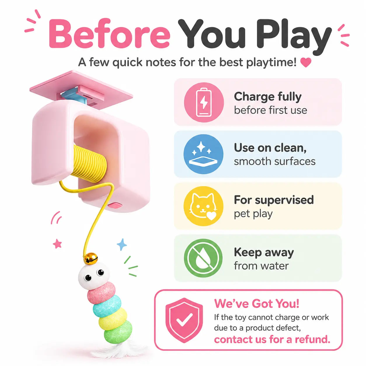 Kawiwi Interactive Cat Toys, Echargeable Hangingdoor Cat Toy with Replacement Toy and Elastic Rope, Automatic Electric Flying Feather Cat Toy for Chase Exercise Enrichment Stimulation, Durable Safe Hanging Toy for Bored Kittens Adult Multi Cat Households