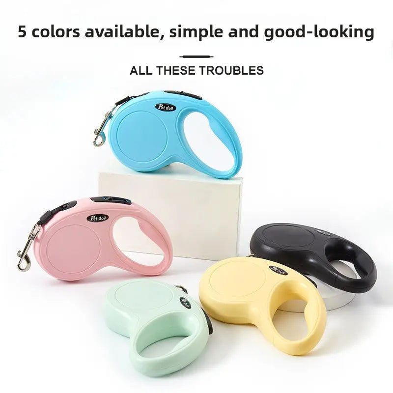 1Pc Automatic Retractable Safety Dog Leash - Durable Lightweight ABS Portable Pet Walking Lead with 1-Hand Brake & Lock Control, Extendable for Dogs, Ideal for Outdoor Walking, Training & Travel, Safety Leash, Outdoor Travel