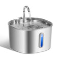 2.2L Stainless Steel Cat Water Fountain with LED Water Level Window, Quiet Drinking Fountain Pet Water Dispenser for Cats & Small Dogs