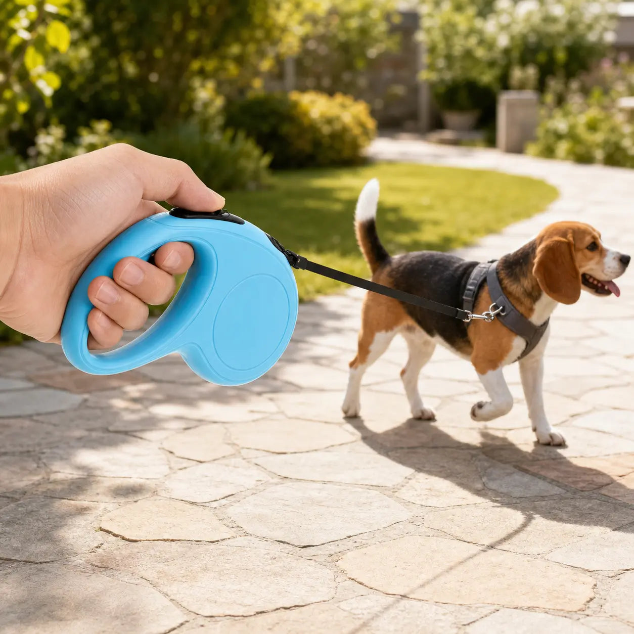 1Pc Automatic Retractable Safety Dog Leash - Durable Lightweight ABS Portable Pet Walking Lead with 1-Hand Brake & Lock Control, Extendable for Dogs, Ideal for Outdoor Walking, Training & Travel, Safety Leash, Outdoor Travel