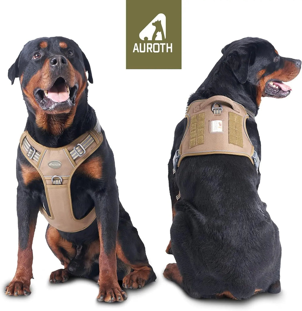 【#Summersale】Auroth Tactical Dog Harness – Universal Harness, Walking Harness & Safety Harnesses for Small to Large Dogs, Durable Reflective, Easy to Control, No Pull Adjustable Pet Harness, Pet Supplies