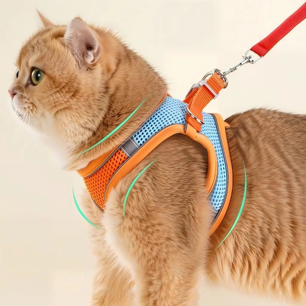 Spoiled Paws Adjustable Pet Safety Belt & Strap Set - Solid Lightweight Harness, Non-Customized Stainless Steel Martingale Collar, Breathable Mesh Accessory for Hiking/Light Outdoor, Everyday Use (1 Size, Machine Washable, Collars Included)