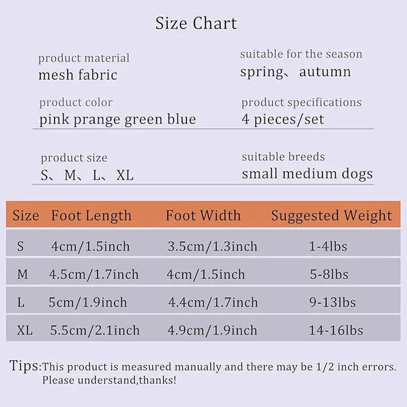 Small Dog Shoes Breathable Mesh Boots,Summer Breathable Dog Boots Nonslip Sole Paw Protector for Small Medium