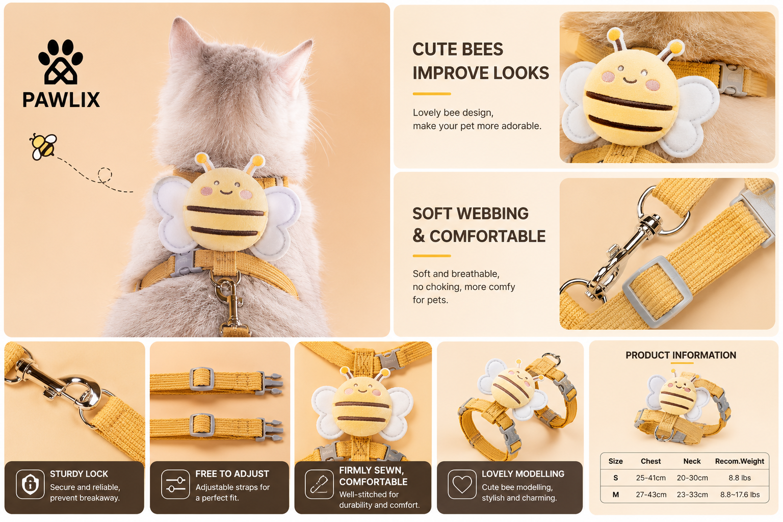 BeeSafe™ | Cat Harness & Leash Set